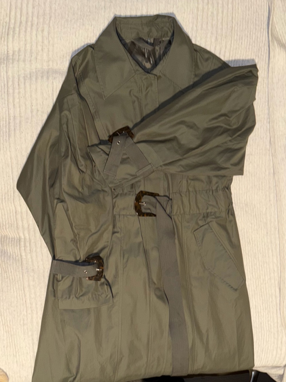 Anthropologie Olive Green Trench Coat